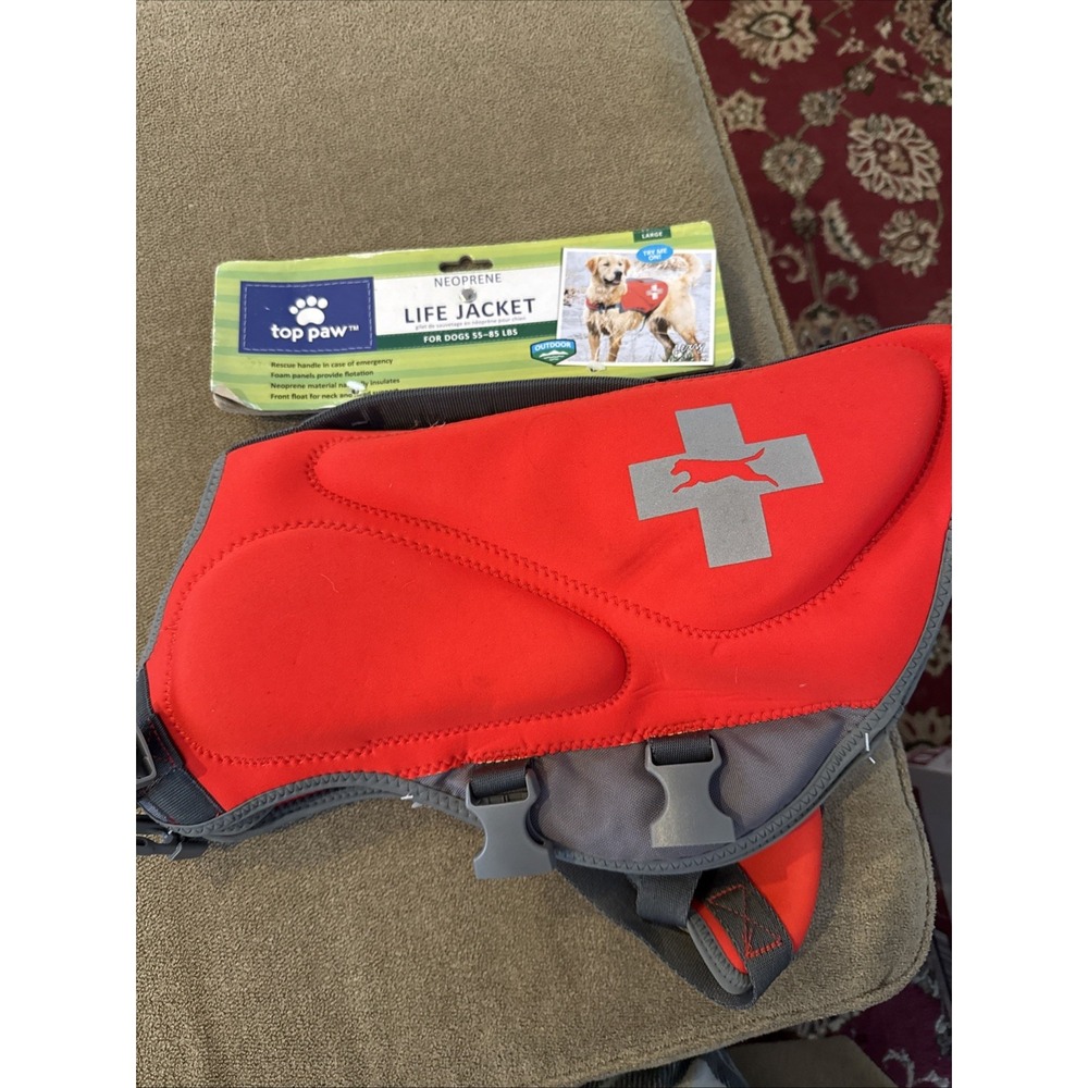 Top Paw Neoprene Dog Life Jacket Size Large 55-85 Lbs New (TD)